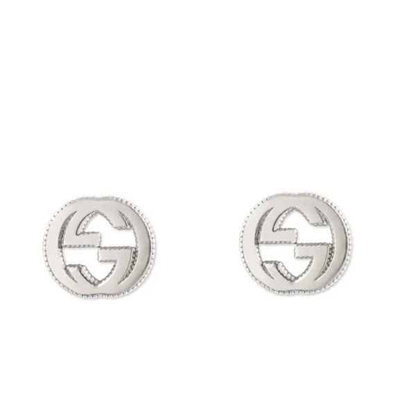 Gucci Unisex Interlocking G Logo Silver Earrings - Picture 8 of 8